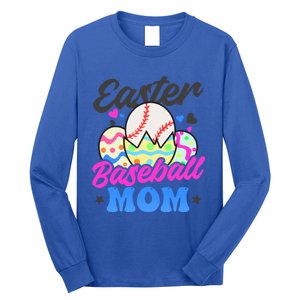 Easter Baseball Mom Design Easter Baseball Gift Long Sleeve Shirt