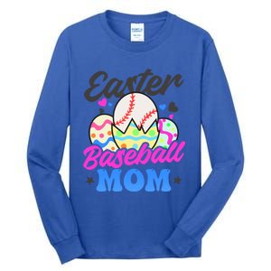 Easter Baseball Mom Design Easter Baseball Gift Tall Long Sleeve T-Shirt