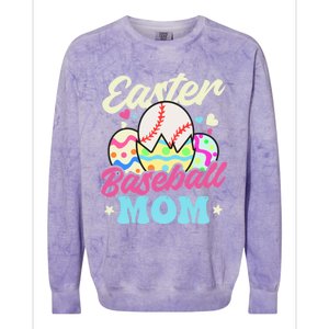 Easter Baseball Mom Design Easter Baseball Gift Colorblast Crewneck Sweatshirt