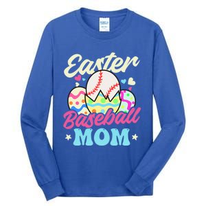 Easter Baseball Mom Design Easter Baseball Gift Tall Long Sleeve T-Shirt