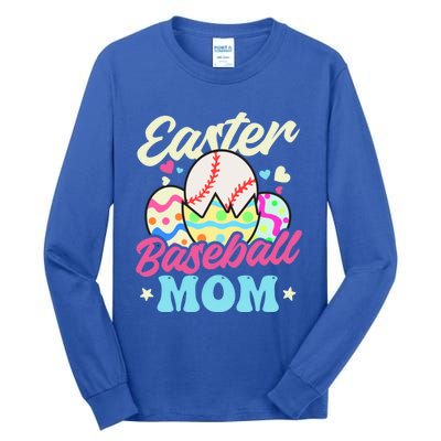 Easter Baseball Mom Design Easter Baseball Gift Tall Long Sleeve T-Shirt