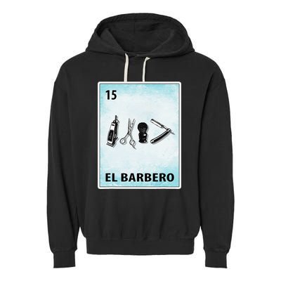 El Barbero Mexican Barber Cards Garment-Dyed Fleece Hoodie