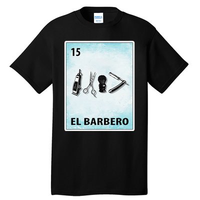 El Barbero Mexican Barber Cards Tall T-Shirt