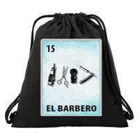 El Barbero Mexican Barber Cards Drawstring Bag