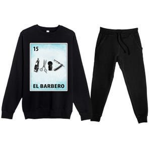 El Barbero Mexican Barber Cards Premium Crewneck Sweatsuit Set