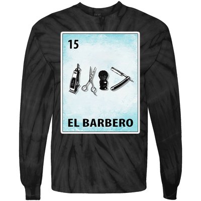 El Barbero Mexican Barber Cards Tie-Dye Long Sleeve Shirt