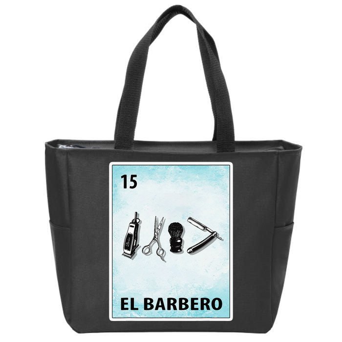 El Barbero Mexican Barber Cards Zip Tote Bag