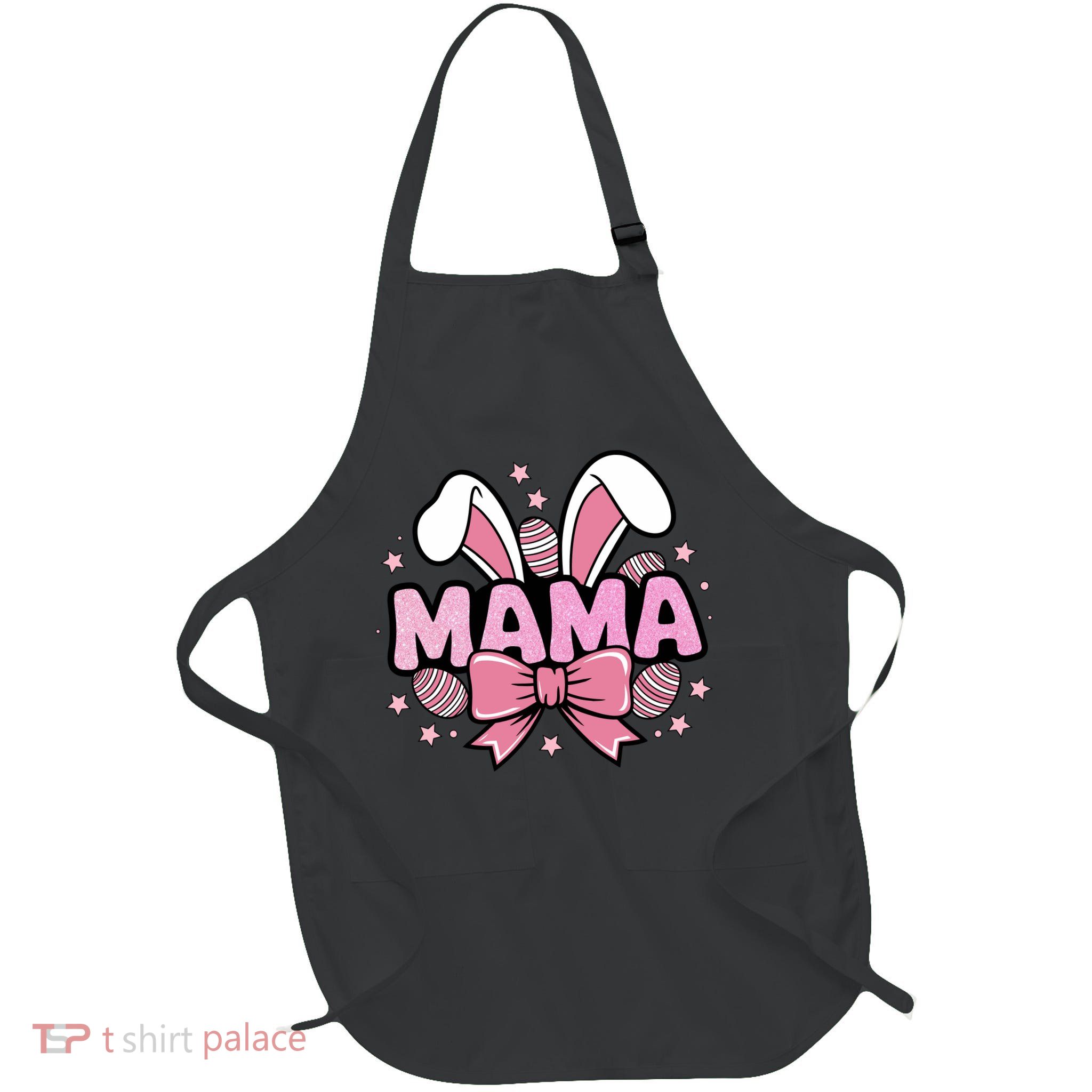 Easter Bunny Mama Easter Sunday Full-Length Apron With Pockets