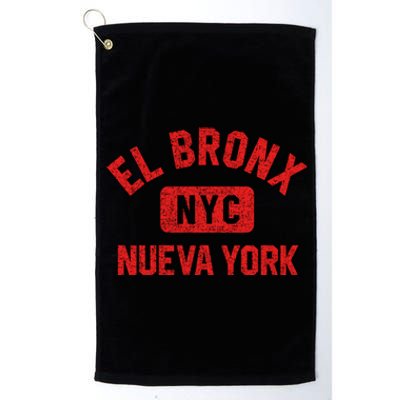 El Bronx Nueva York Nyc Gym Style Distressed Red Print Gift Platinum Collection Golf Towel