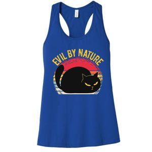 Evil By Nature Retro Horror Cat Women's Racerback Tank