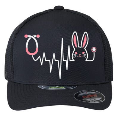 Easter Bunny Nurse Doctor Stethoscope Heartbeat Flexfit Unipanel Trucker Cap