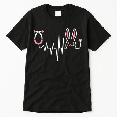 Easter Bunny Nurse Doctor Stethoscope Heartbeat Tall T-Shirt