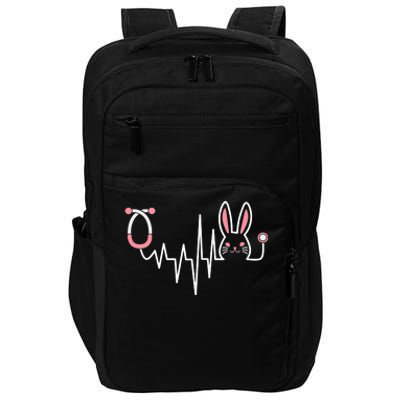 Easter Bunny Nurse Doctor Stethoscope Heartbeat Impact Tech Backpack