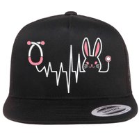 Easter Bunny Nurse Doctor Stethoscope Heartbeat Flatbill Hat