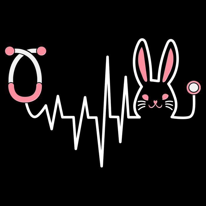 Easter Bunny Nurse Doctor Stethoscope Heartbeat Flatbill Hat