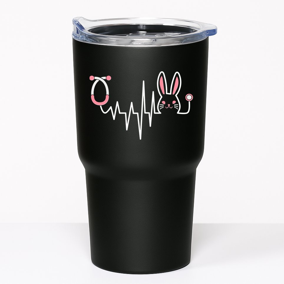 Easter Bunny Nurse Doctor Stethoscope Heartbeat Tumbler