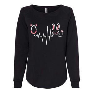 Easter Bunny Nurse Doctor Stethoscope Heartbeat Womens California Wash Sweatshirt