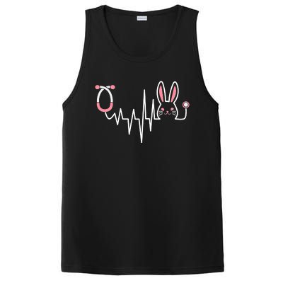 Easter Bunny Nurse Doctor Stethoscope Heartbeat PosiCharge Competitor Tank