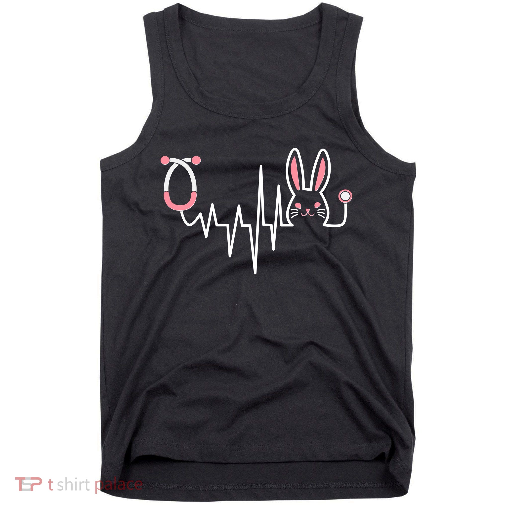 Easter Bunny Nurse Doctor Stethoscope Heartbeat Tank Top