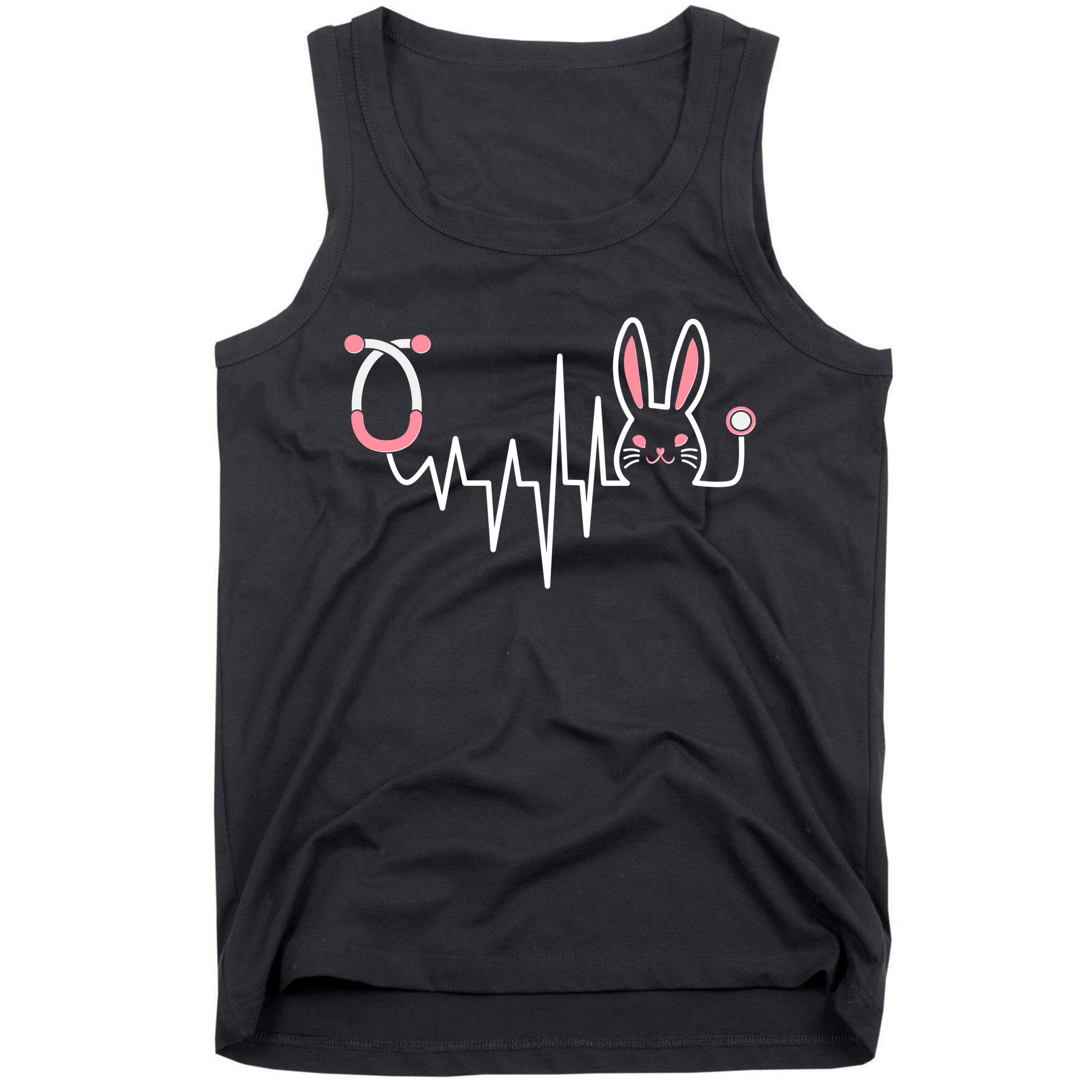 Easter Bunny Nurse Doctor Stethoscope Heartbeat Tank Top