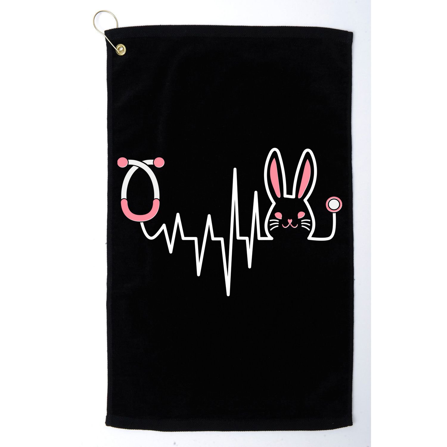 Easter Bunny Nurse Doctor Stethoscope Heartbeat Golf Towel