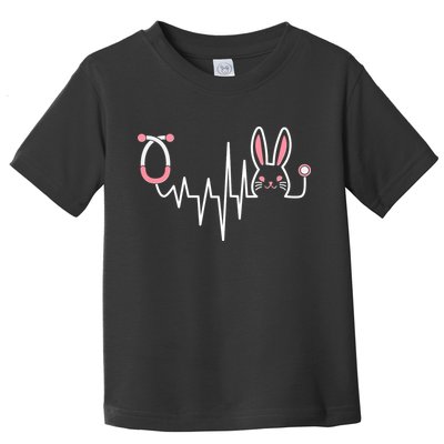 Easter Bunny Nurse Doctor Stethoscope Heartbeat Toddler T-Shirt