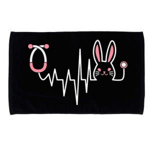 Easter Bunny Nurse Doctor Stethoscope Heartbeat Microfiber Hand Towel