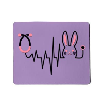 Easter Bunny Nurse Doctor Stethoscope Heartbeat Mousepad