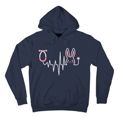 Easter Bunny Nurse Doctor Stethoscope Heartbeat Hoodie