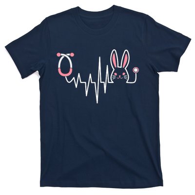 Easter Bunny Nurse Doctor Stethoscope Heartbeat T-Shirt