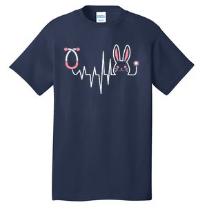 Easter Bunny Nurse Doctor Stethoscope Heartbeat Tall T-Shirt