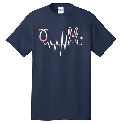 Easter Bunny Nurse Doctor Stethoscope Heartbeat Tall T-Shirt