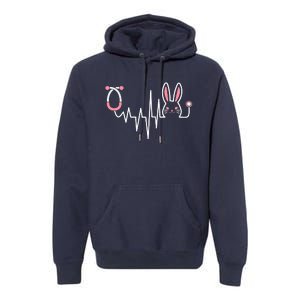 Easter Bunny Nurse Doctor Stethoscope Heartbeat Premium Hoodie