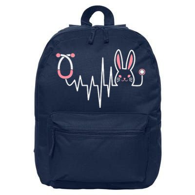 Easter Bunny Nurse Doctor Stethoscope Heartbeat 16 in Basic Backpack