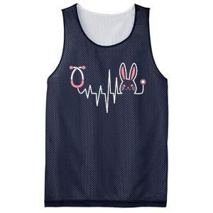 Easter Bunny Nurse Doctor Stethoscope Heartbeat Mesh Reversible Basketball Jersey Tank