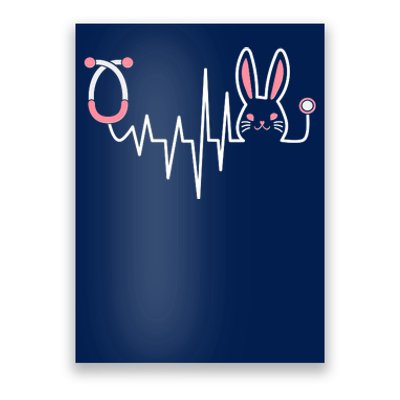 Easter Bunny Nurse Doctor Stethoscope Heartbeat Poster