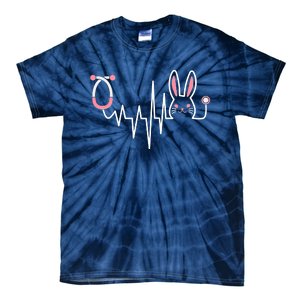 Easter Bunny Nurse Doctor Stethoscope Heartbeat Tie-Dye T-Shirt