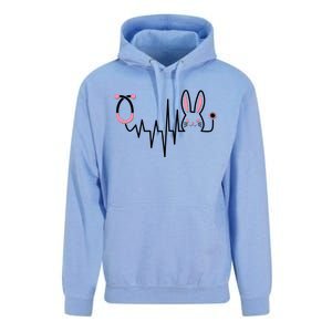 Easter Bunny Nurse Doctor Stethoscope Heartbeat Unisex Surf Hoodie