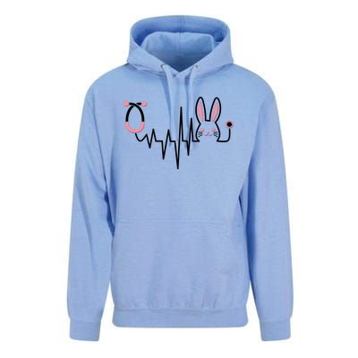 Easter Bunny Nurse Doctor Stethoscope Heartbeat Unisex Surf Hoodie