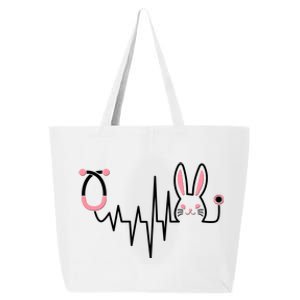 Easter Bunny Nurse Doctor Stethoscope Heartbeat 25L Jumbo Tote