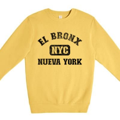 El Bronx Nueva York Nyc Gym Style Distressed Funny Gift Premium Crewneck Sweatshirt