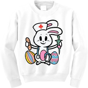 Easter Bunny Nurse Stethoscope Cute Rabbit Scrub Top Women Kids Sweatshirt