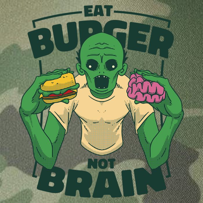 Eat Burger Not Brain Funny Zombie Legacy Tie Dye Trucker Hat