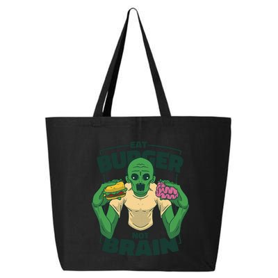 Eat Burger Not Brain Funny Zombie 25L Jumbo Tote