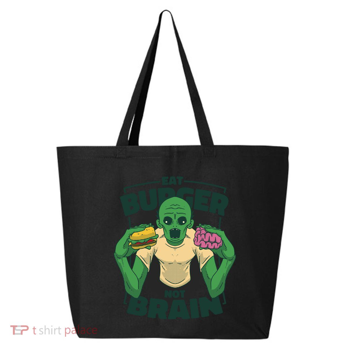 Eat Burger Not Brain Funny Zombie 25L Jumbo Tote