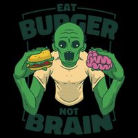 Eat Burger Not Brain Funny Zombie Pom Pom 12in Knit Beanie