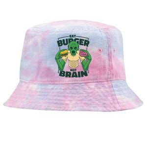 Eat Burger Not Brain Funny Zombie Tie-Dyed Bucket Hat