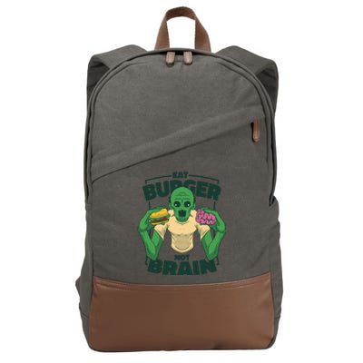 Eat Burger Not Brain Funny Zombie Cotton Canvas Backpack