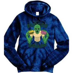 Eat Burger Not Brain Funny Zombie Tie Dye Hoodie