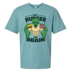 Eat Burger Not Brain Funny Zombie Sueded Cloud Jersey T-Shirt